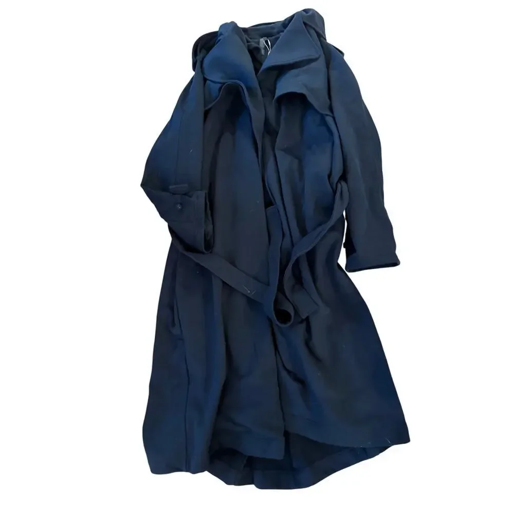 (S) NWT $248 SKIMS Boyfriend Fleece Oversized Trench Coat in Onyx Size Small - Picture 6 of 9